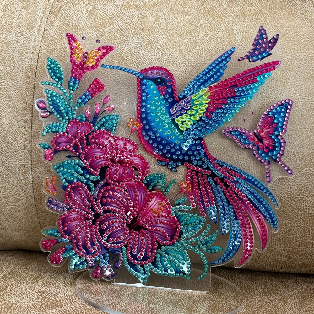 Colorful Beaded Hummingbird  Art.          The Silent One